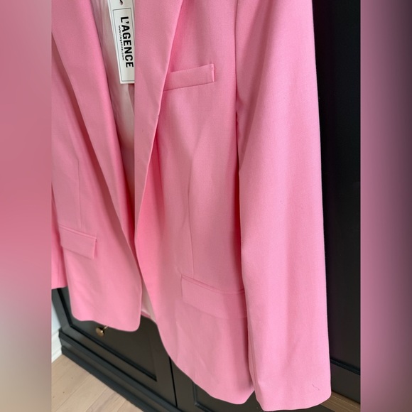 NWT•  L'AGENCE Pink Women's Wool Blend Blazer • S - Picture 4 of 5